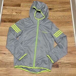 Adidas Kids Gray and Neon Green Raincoat size medium